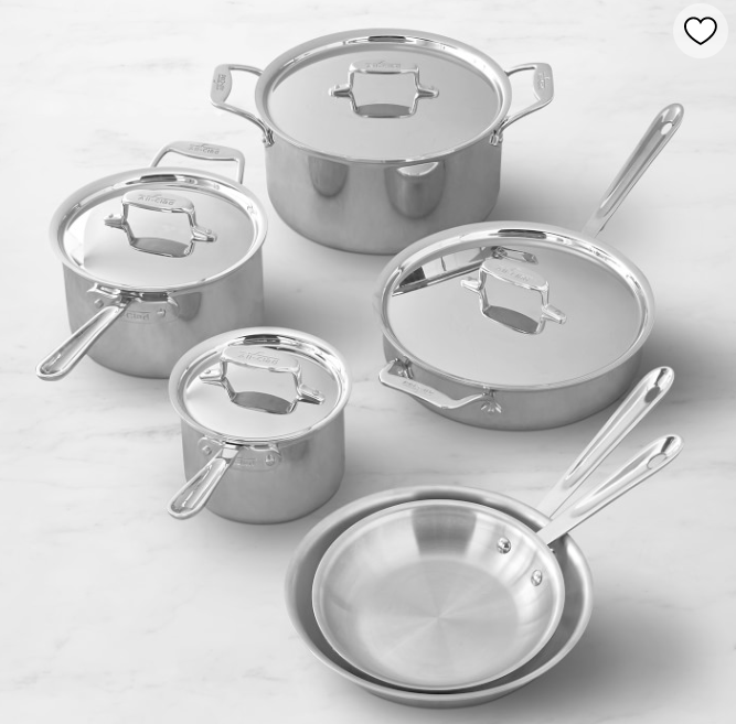 All-Clad d5 Stainless-Steel 10-Piece Cookware Set