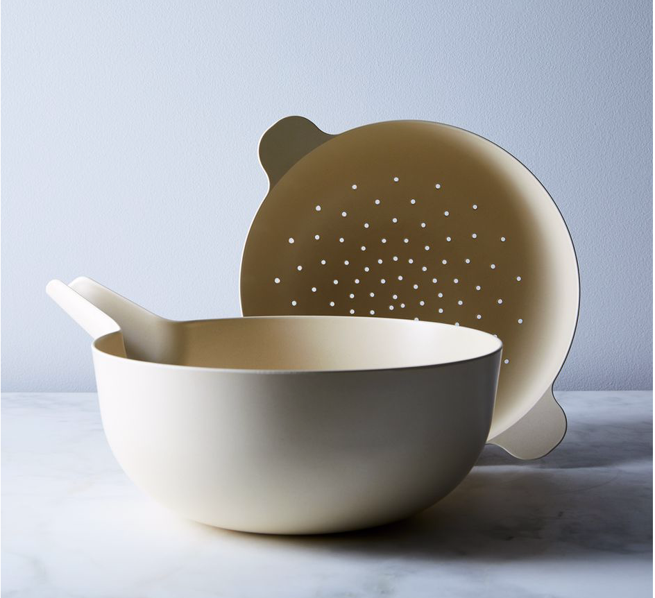 Ekobo Recycled Bamboo Colander & Pour Bowl Set (Large, Ivory)