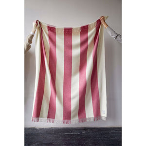 Issy Granger Pink Striped Merino Wool Throw Blanket  Edit alt text