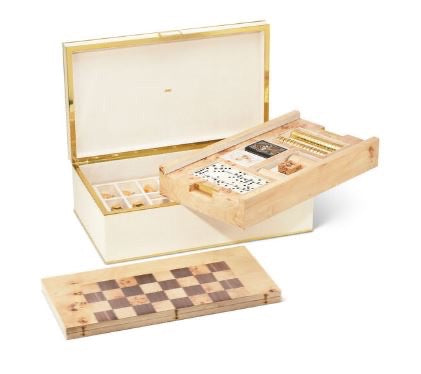 Classic Shagreen Game Box in Cream