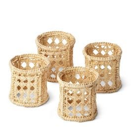 Eva Raffia Napkin Ring, Set of 4
