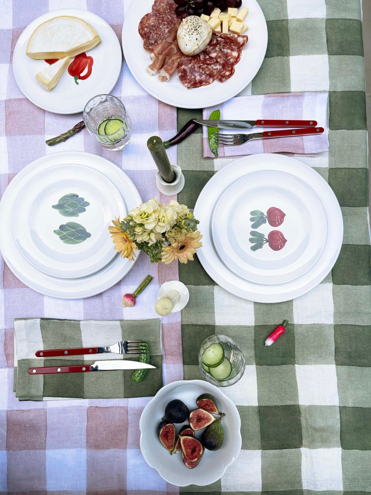 Green Gingham Napkins, Set of 4