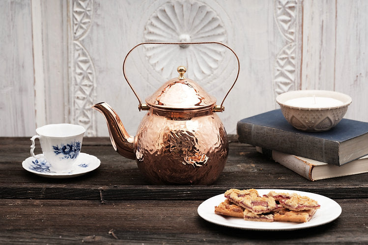 Vintage Inspired Copper Hand Hammered Teapot