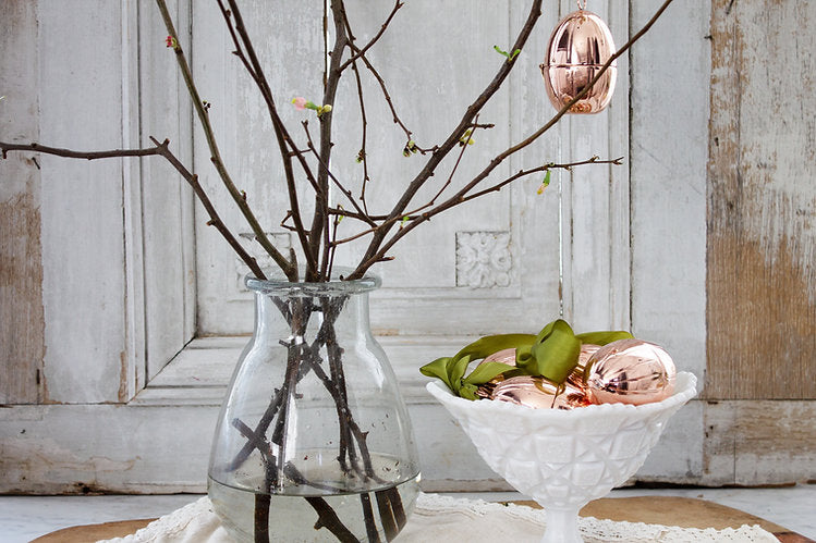 CMK Vintage Inspired Copper Handmade Egg Ornaments, Set of 4