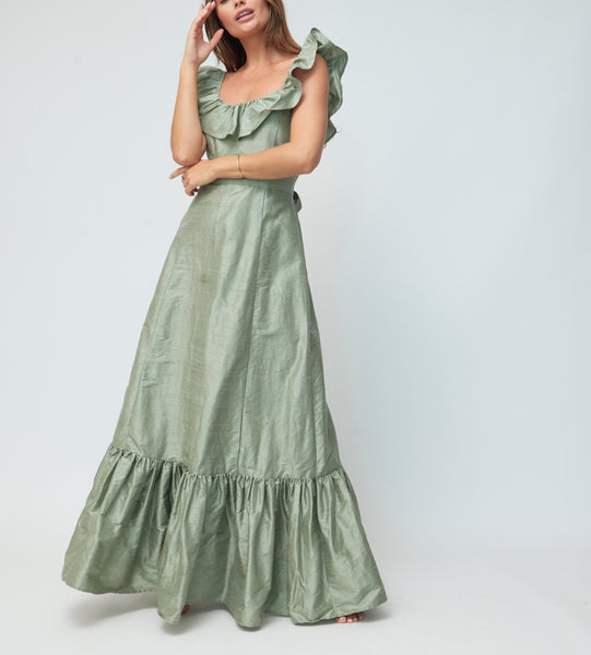 The Camille Dress in Sage | Over The Moon