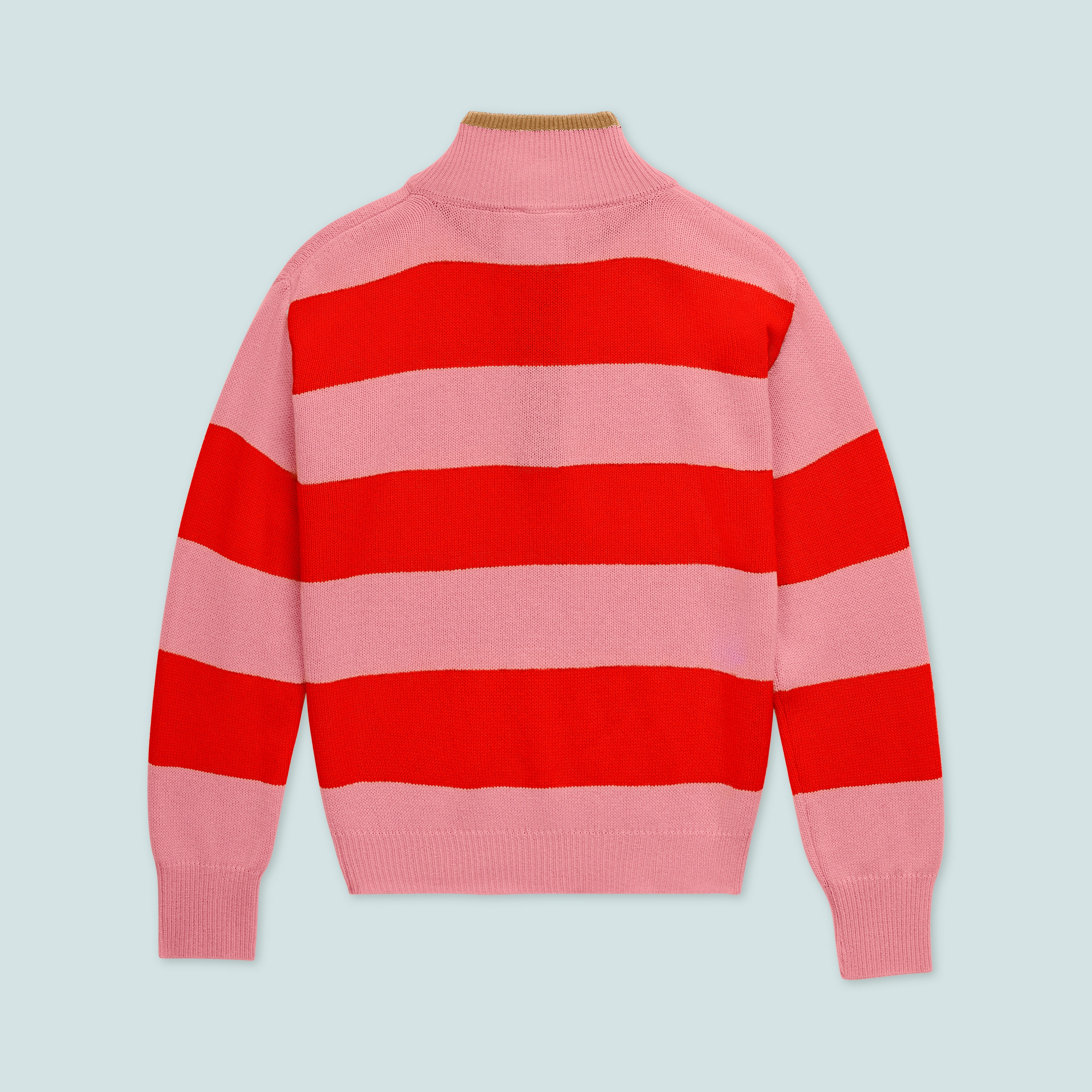 The Diana Sweater in Colorblock Pink and Red