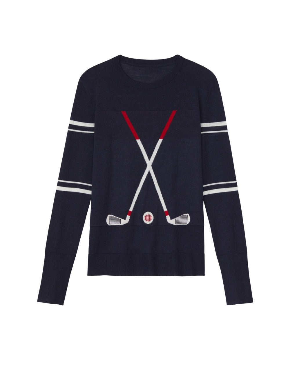 The Club Sweater in Navy Stripe