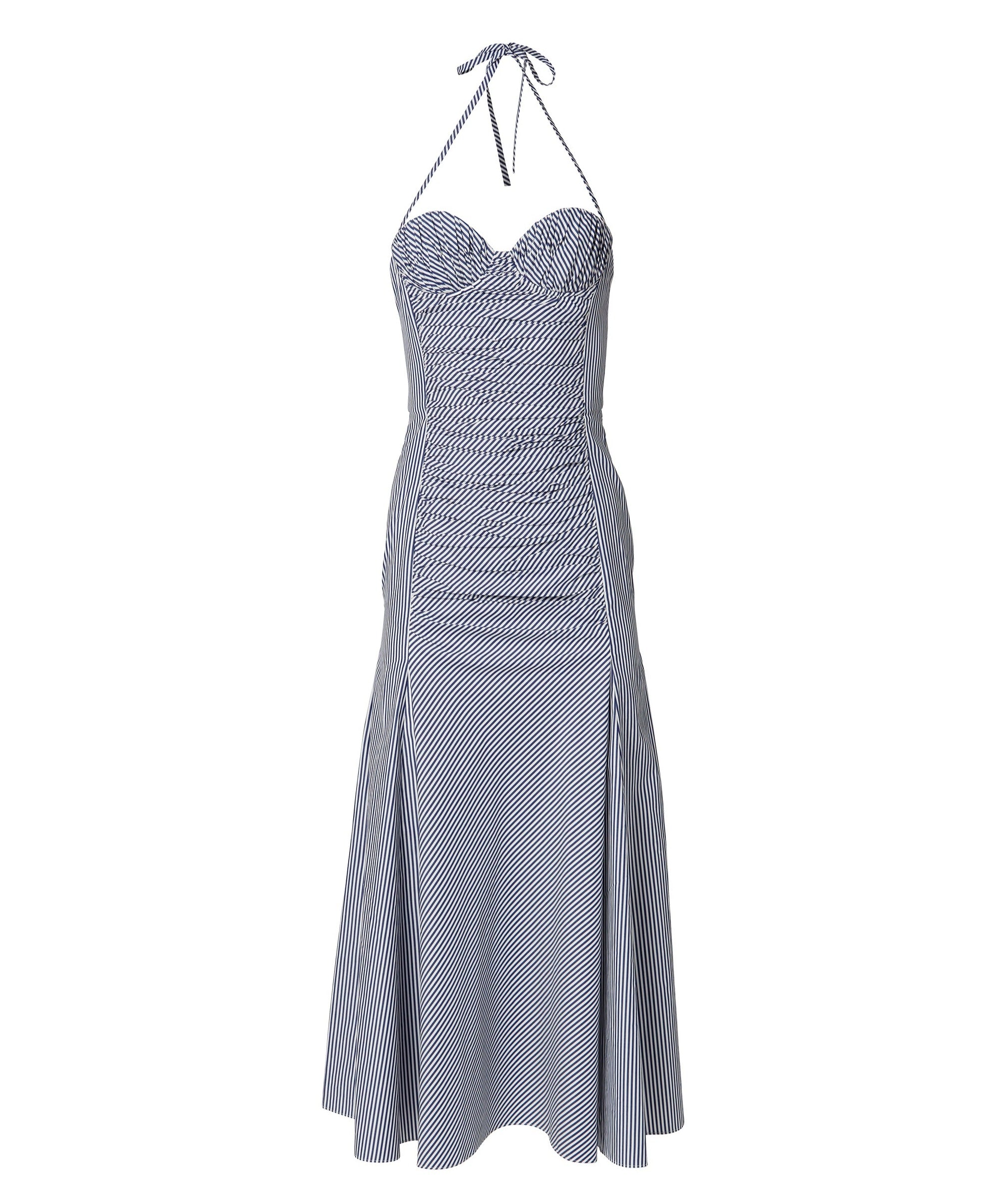 Halter Strap Bustier Striped Dress