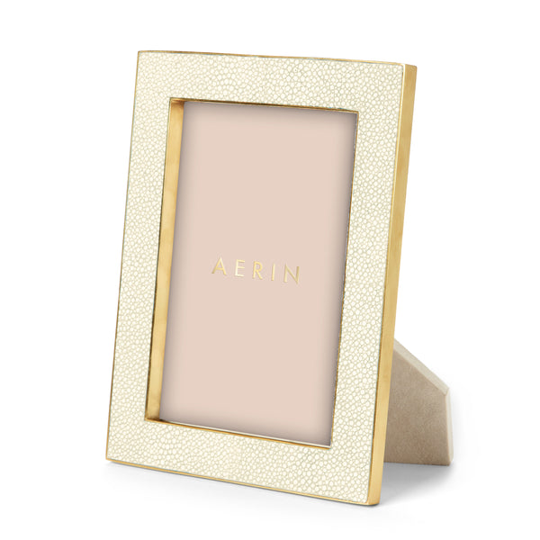 Aerin Classic Shagreen Frame, Cream