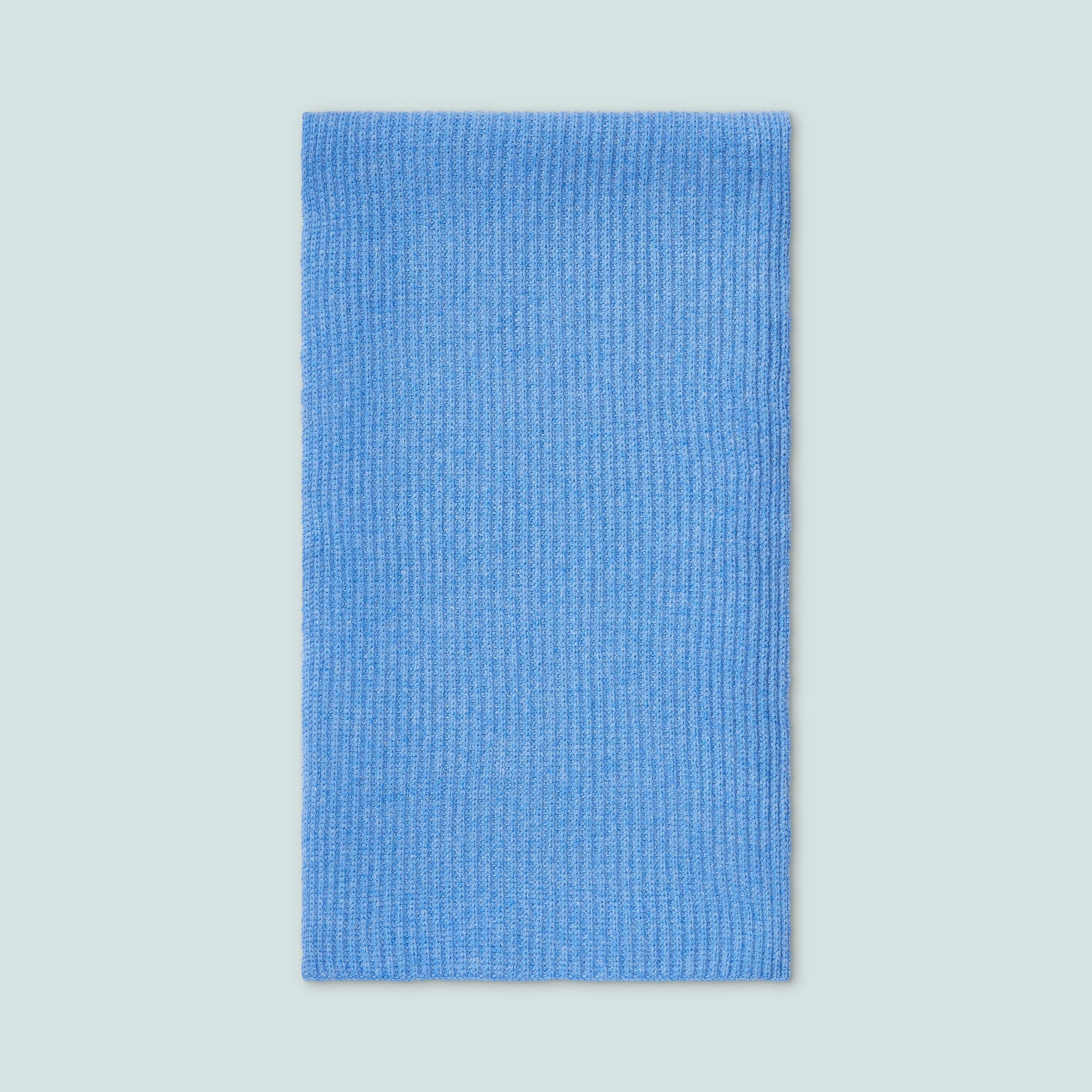 Blue Solid Scarf with Thin Stripe