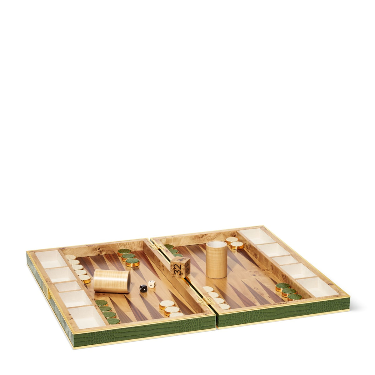 Croc Leather Backgammon Set with Dice