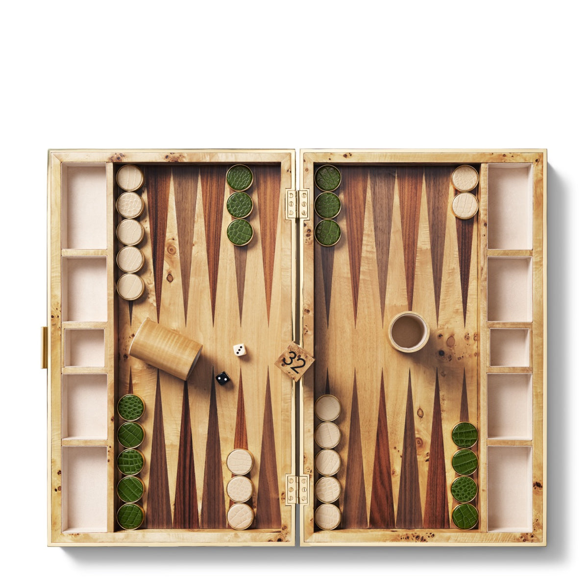 Croc Leather Backgammon Set with Dice