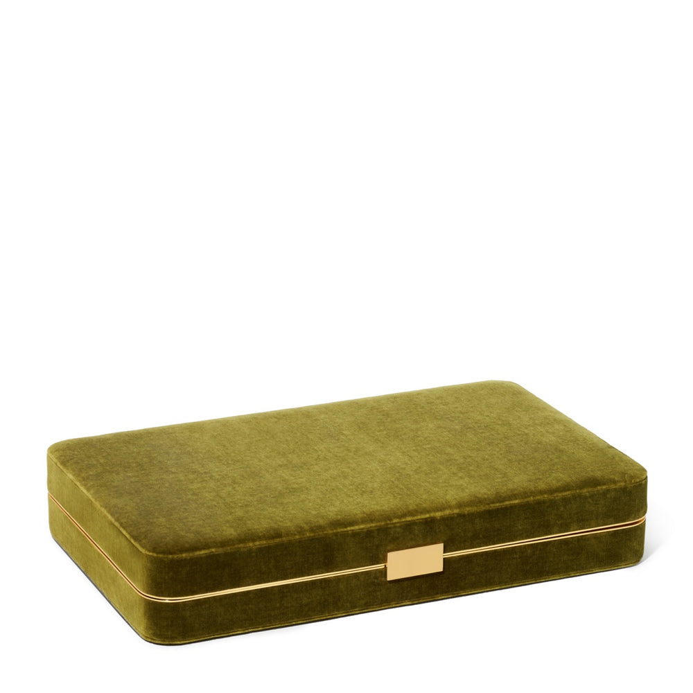 Velvet Backgammon Set in Moss