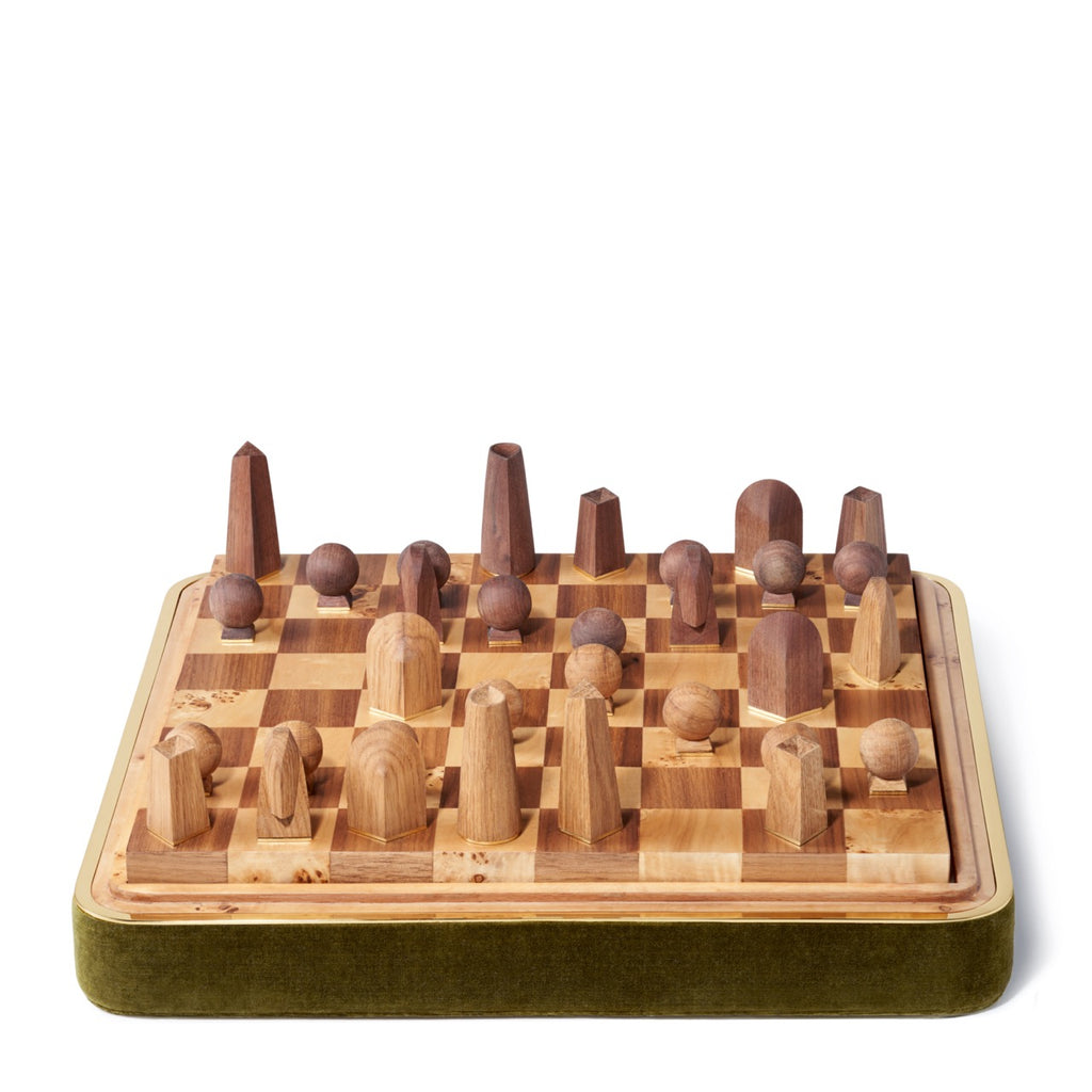 Velvet Chess Set in Moss