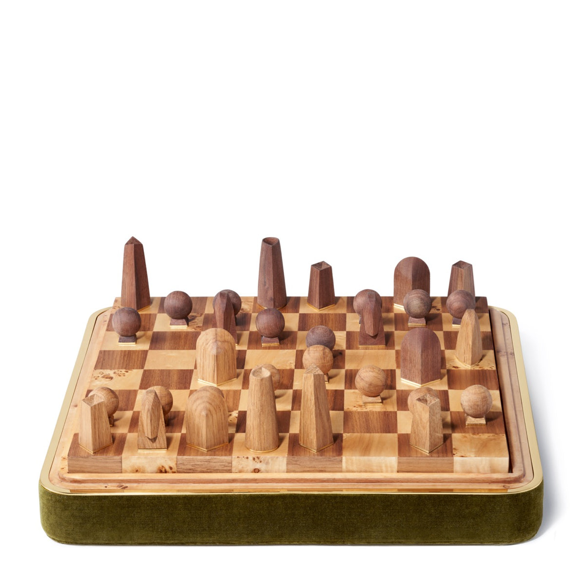 Velvet Chess Set in Moss