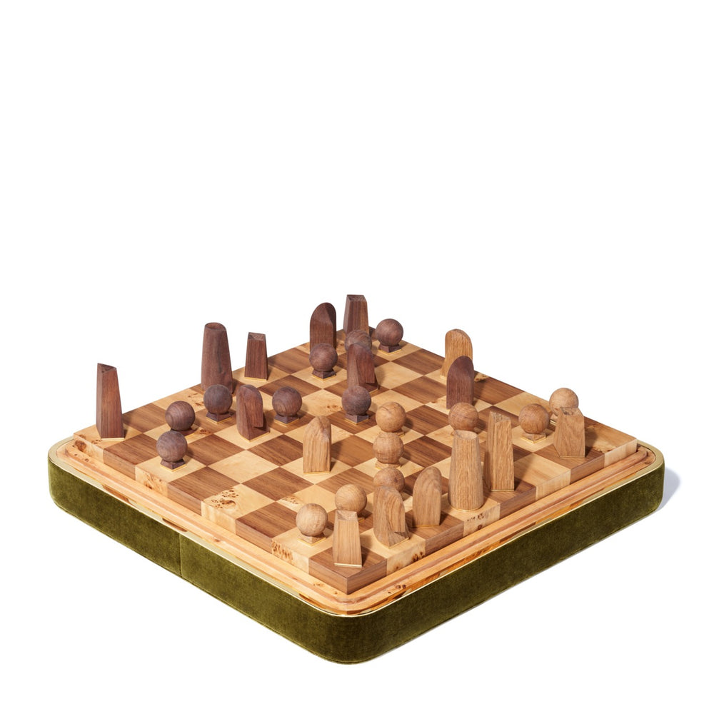 Velvet Chess Set in Moss