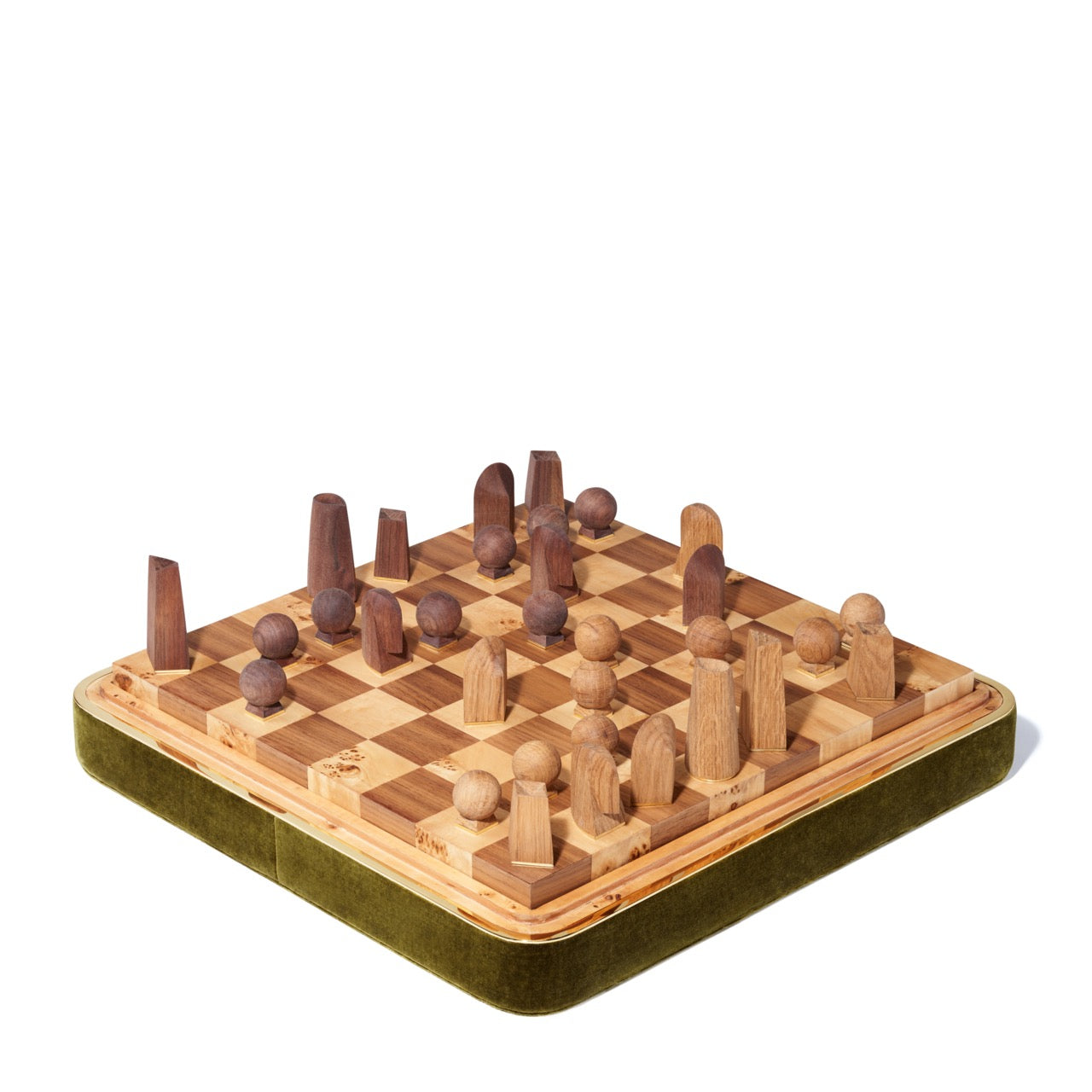 Velvet Chess Set in Moss