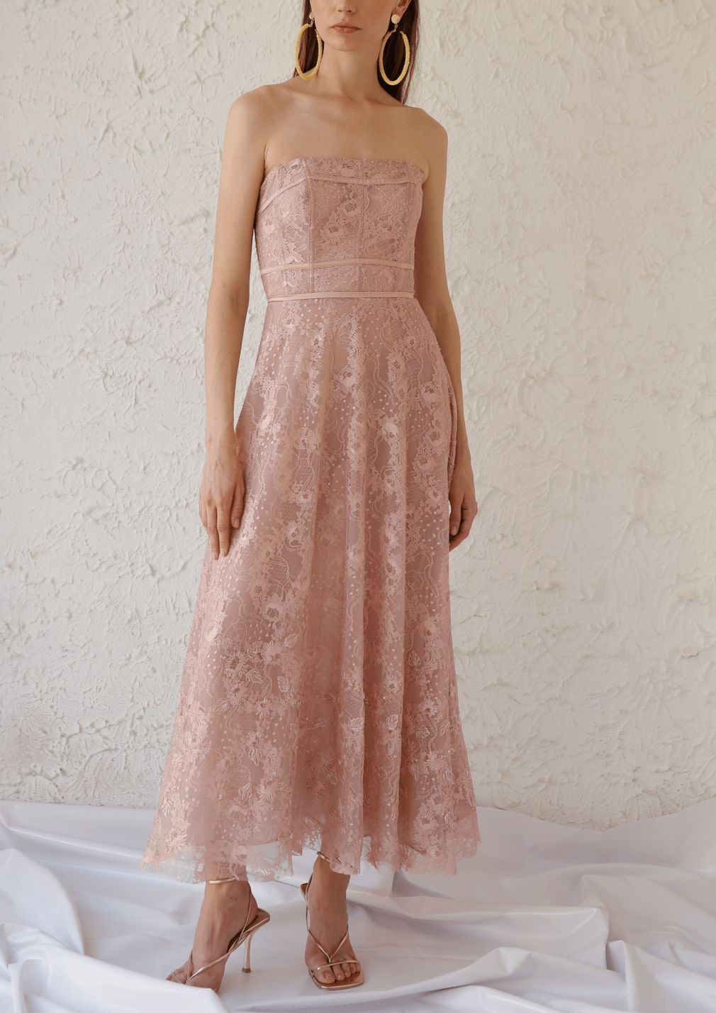 Ausias Midi Dress in Blush