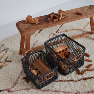 Rattan Cabouche Basket Set in Ink