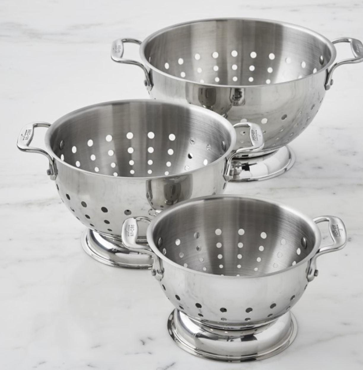 All-Clad Stainless-Steel Colanders, Set of 3