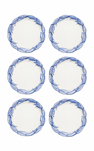 Set-of-Six Lily Of The Valley Ceramic Dinner Plates