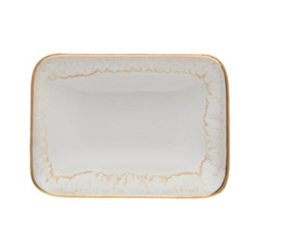 Casafina Taormina Stoneware Bathroom Accessories - White and Gold