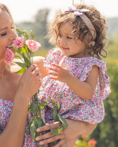 Children’s Fleurs de Rose Ruffled Romper