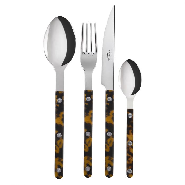 24 pieces set Bistrot shiny tortoise , Faux Tortoise
