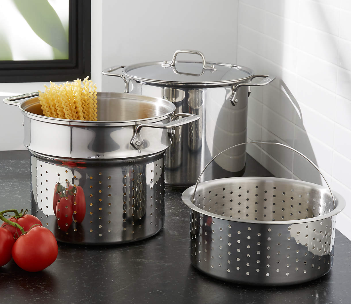 All-Clad ® 8-Qt. Stainless Steel Multipot with Perforated Insert and Steamer Basket