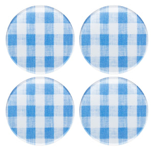 Mack Blue Gingham Coaster Set