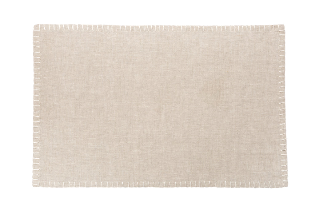 Stiching Oatmeal Placemats