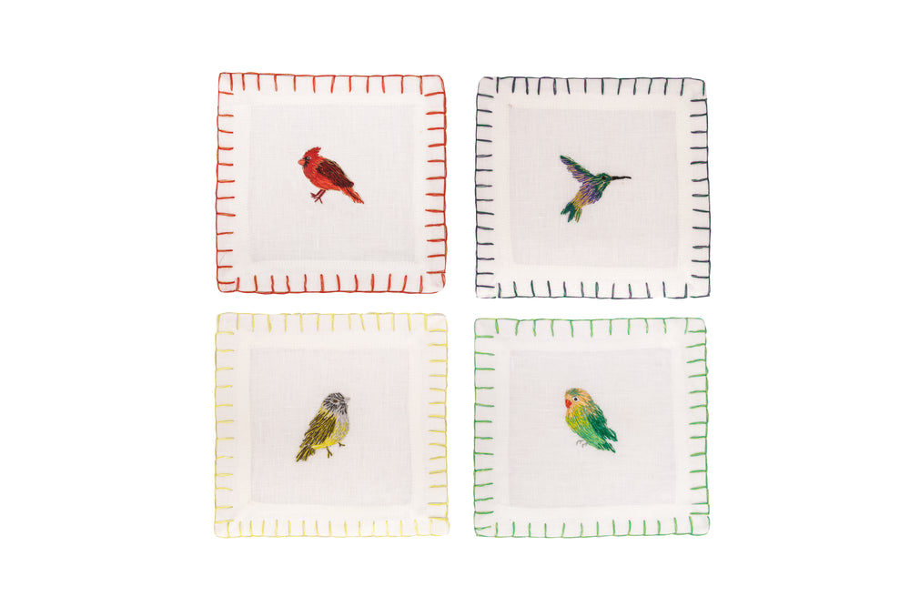 Parakeet Cocktail Napkin, Set of 4