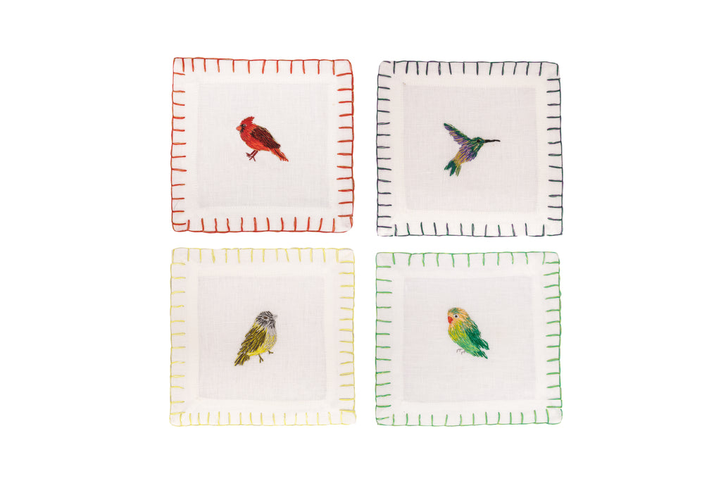 Parakeet Cocktail Napkin, Set of 4