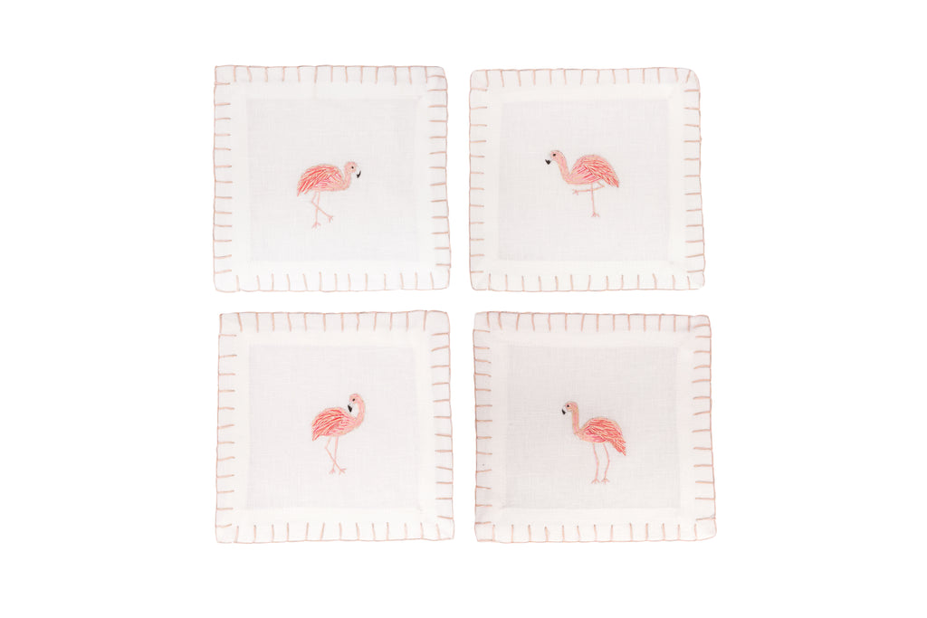 Flamingo Cocktail Napkin, Set of 4