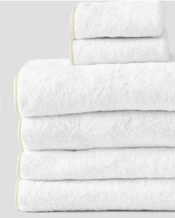 Bath Sheet Starter Pack (6 pieces), Color: Sand on White