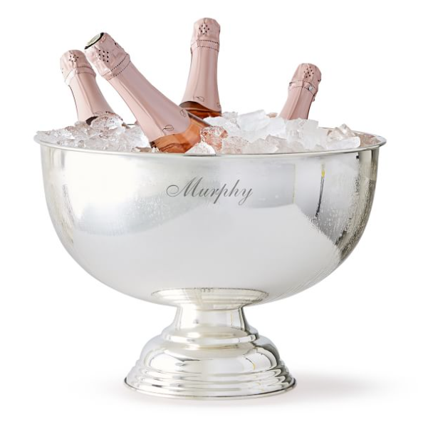 Celebration Wine Bowl - Personalized, Silver, Kristin Font, "Wooten"