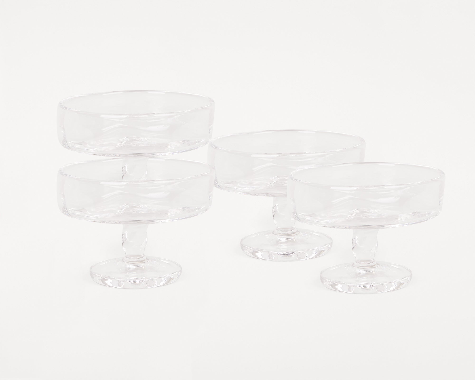 0405 Stem Glass Set of Four | Clear | Wide