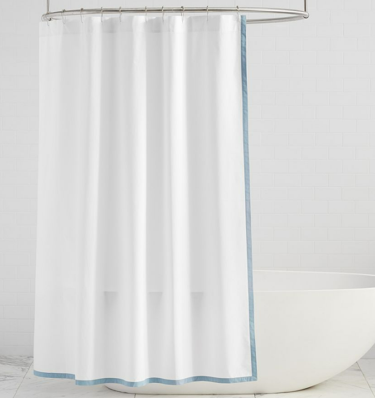 Bordered Percale Shower Curtain