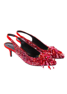 Embellished Susie Pumps in Red