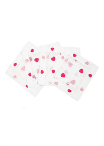 Pink and Blush Hearts Cocktail Napkins, Set of Four