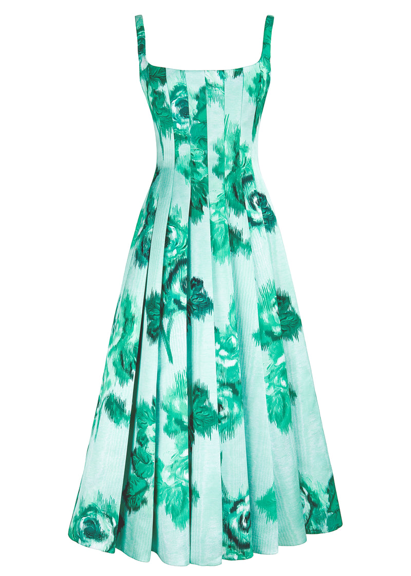 Adele Italian Duchess Dress in Emerald