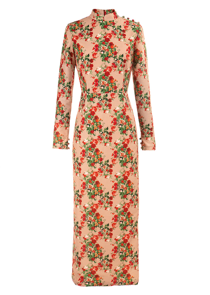 Eiza Dress in Silk Floral | Over The Moon