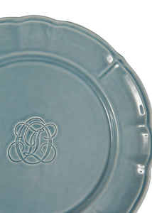 Bespoke Milano Plate with Punched Interlaced Monogram, Set of 12