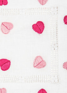 Pink and Blush Hearts Cocktail Napkins, Set of Four