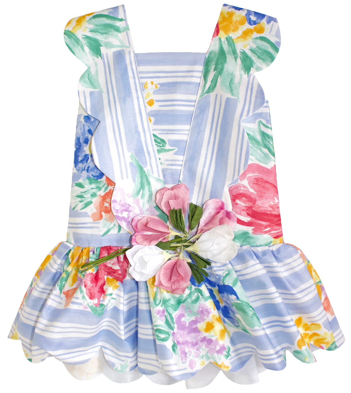 Scallop Petal Dress in French Painterly Florals