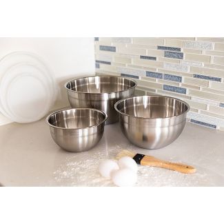 Cuisinart Set of 3 Stainless Steel Mixing Bowls with Lids - CTG-00-SMB