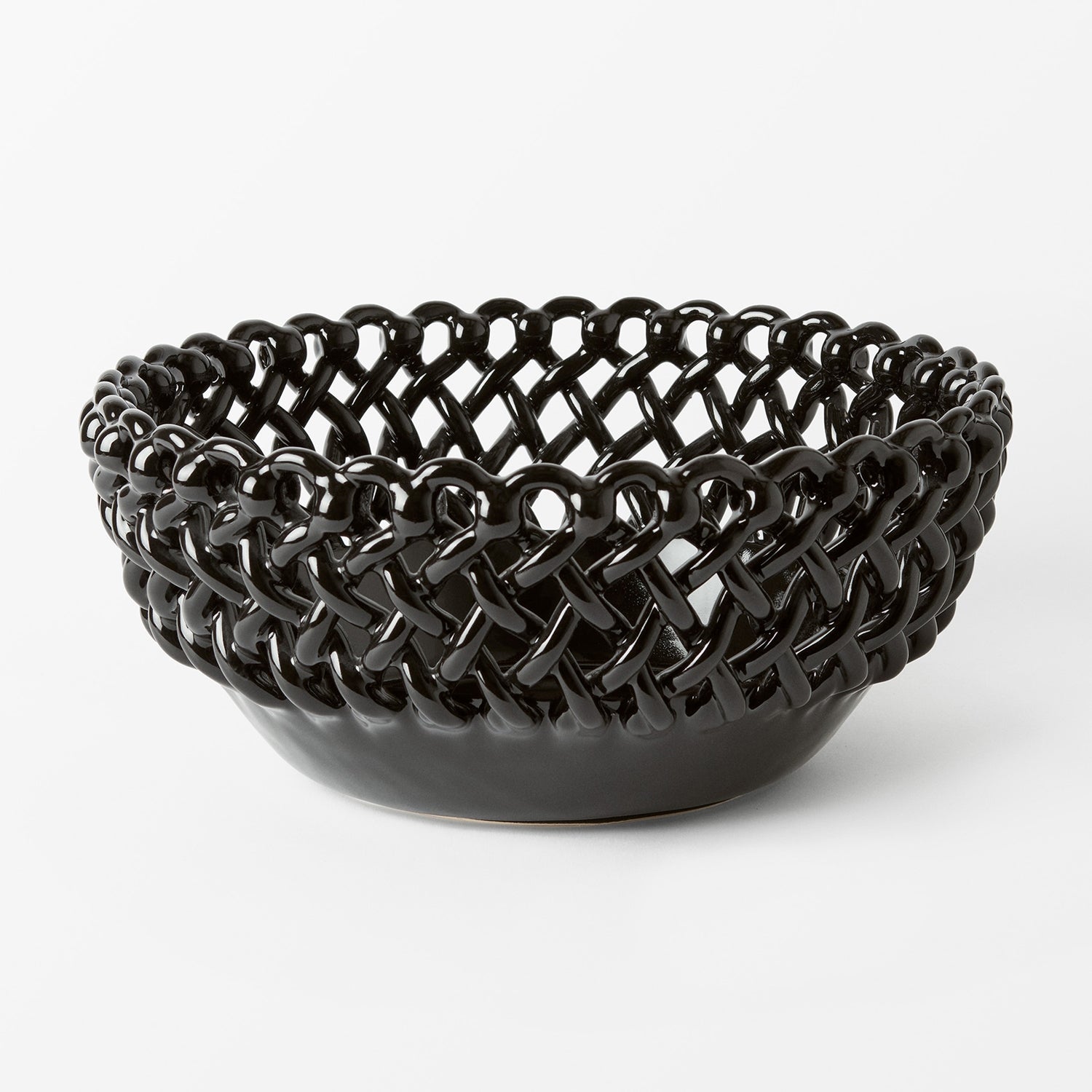 Bowl Braided Ø36 cm, Ceramics, Black
