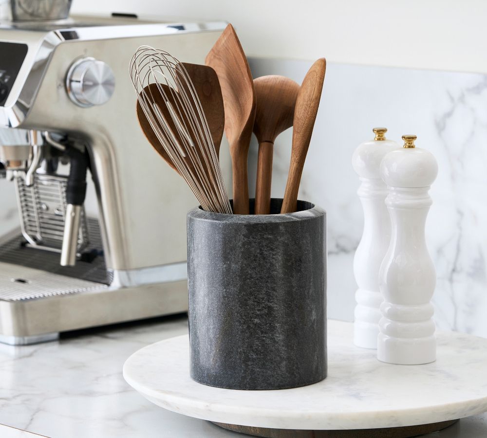 Black Marble Kitchen Utensil Holder