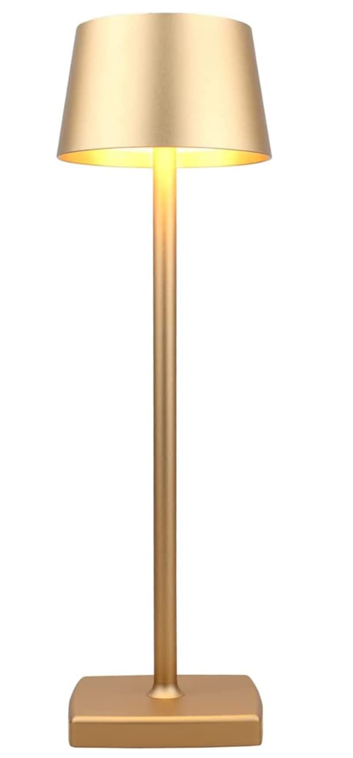 Cordless Table Lamps Rechargeable, 5200mAh Battery Operated Table Lamp, IP54 Waterproof Outdoor Table Lamp, for Indoor Outdoor Restaurant Buffet Bar Coffee Shop, Gold