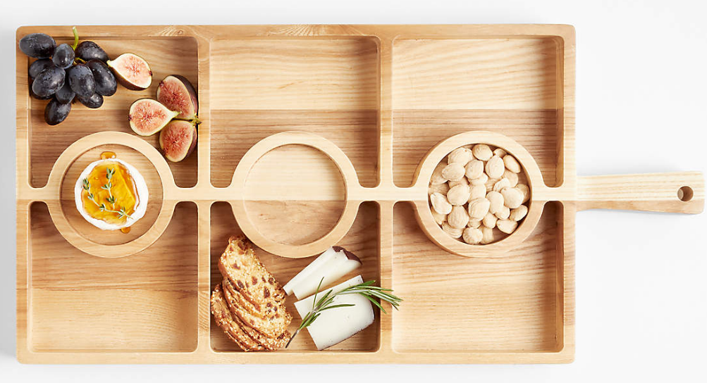 Carson Small Sectioned Ash Wood Serving Board